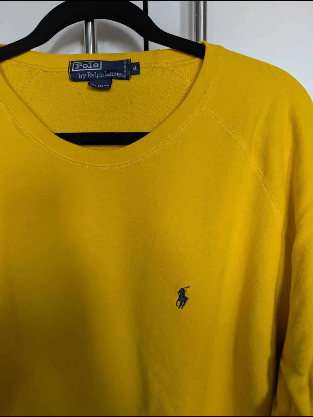 Polo Ralph Lauren Men's 100% Cotton Yellow Crewneck Sweatshirt Size XL
